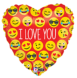 #465 Emoji Love 18in Balloon