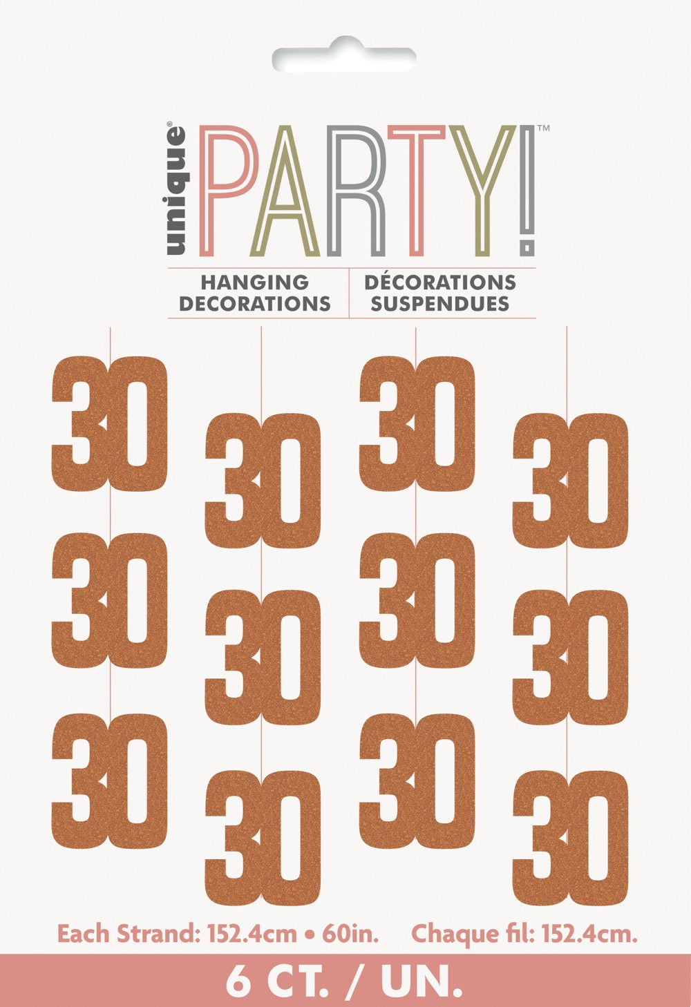 Glitz Rose Gold Hanging Decorations 5ft - 30