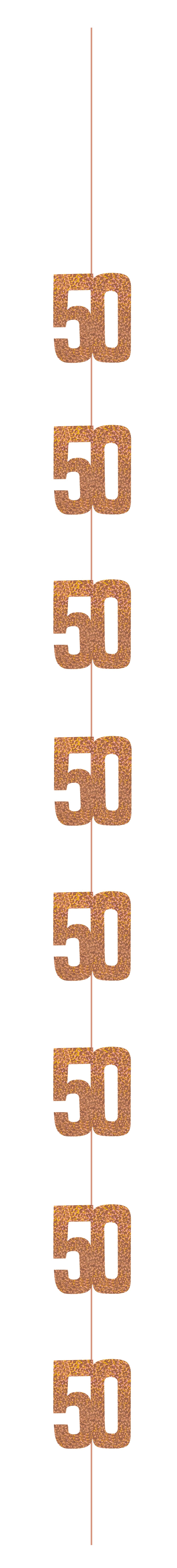 Glitz Rose Gold Hanging Decorations 5ft - 50