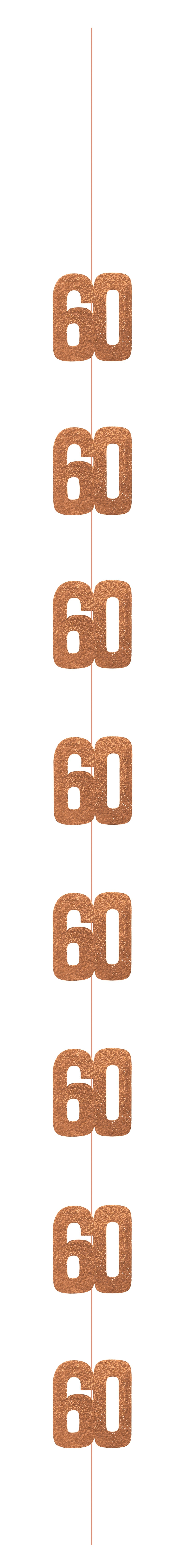 Glitz Rose Gold Hanging Decorations 5ft - 60