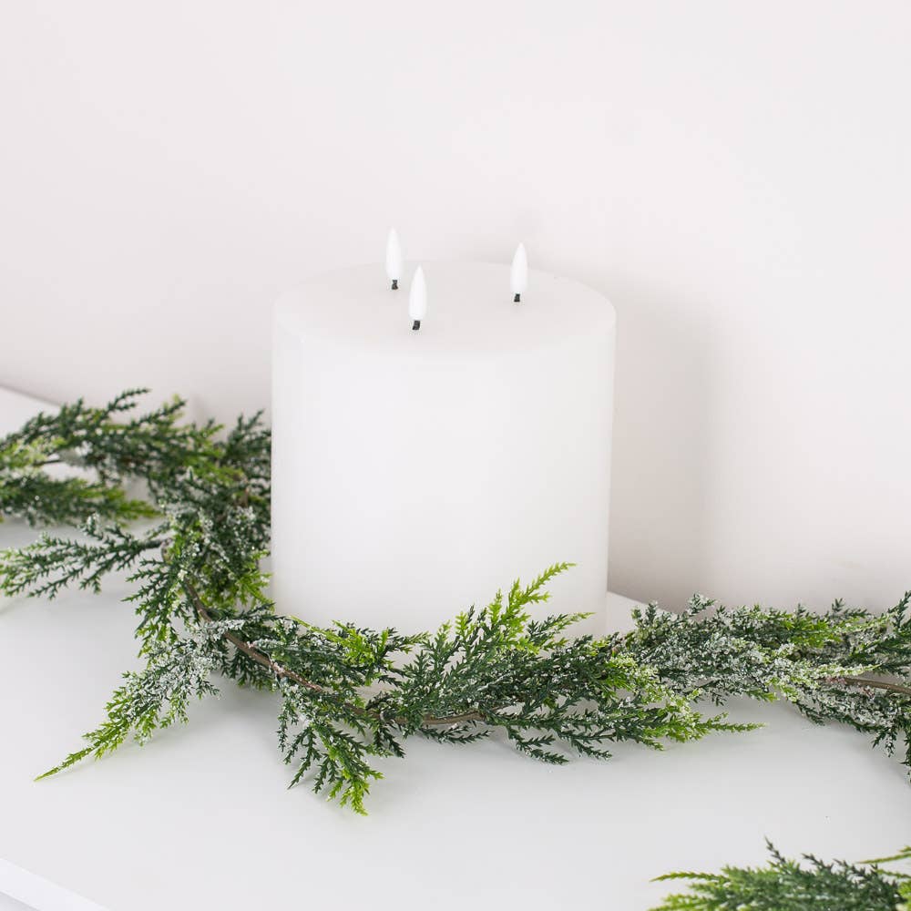 72" Artificial Icy Cedar Juniper Garland