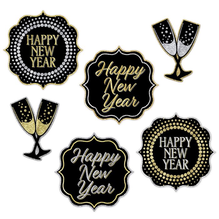 New Year Cutouts 6ct