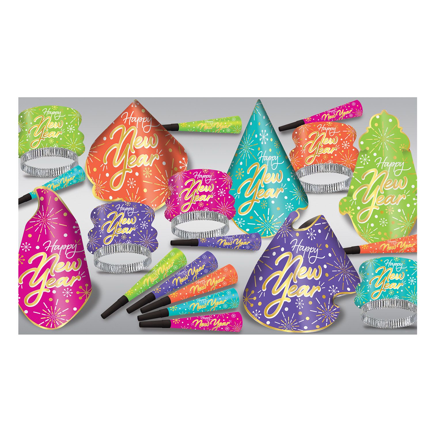 Neon Burst New Years Assortment for 10 People