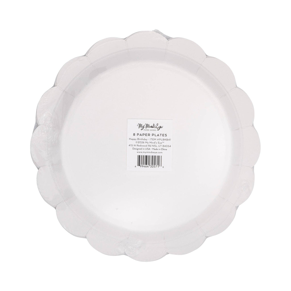 Black Happy Birthday Paper Plate