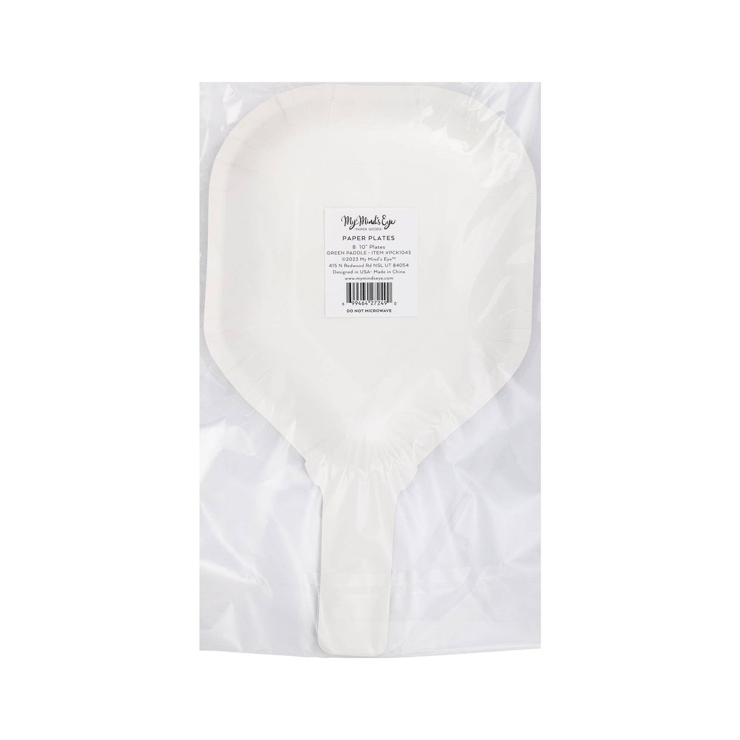 White Paddle Shaped Paper Plates 8ct
