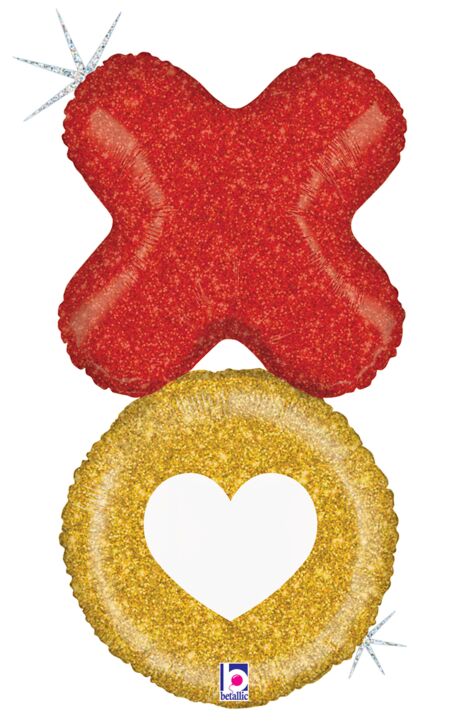 #457 Glittering XO Holographic 36in Balloon