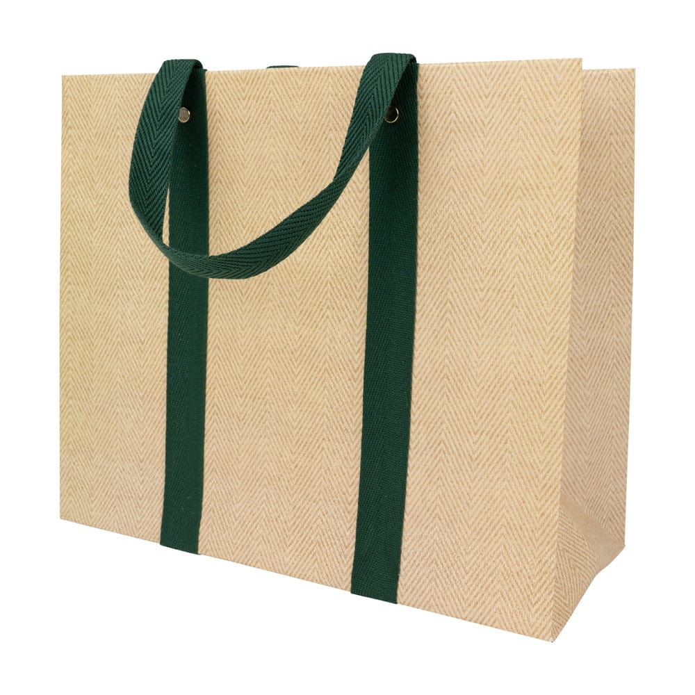Jute And Twill Natural & Hunter Gift Bags Large