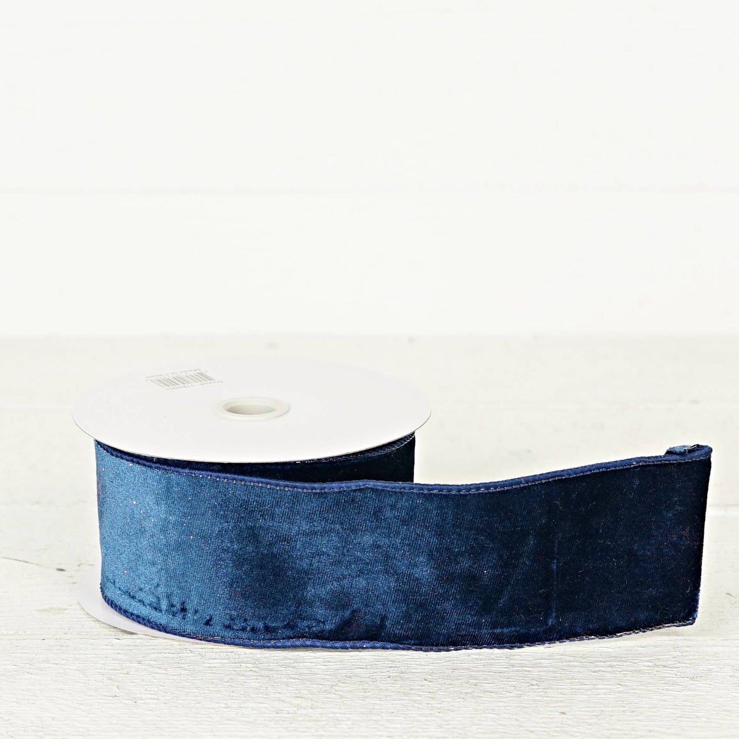 2.5inWx10Yard Wired Ribbon-Navy Blue Velvet/Blue W