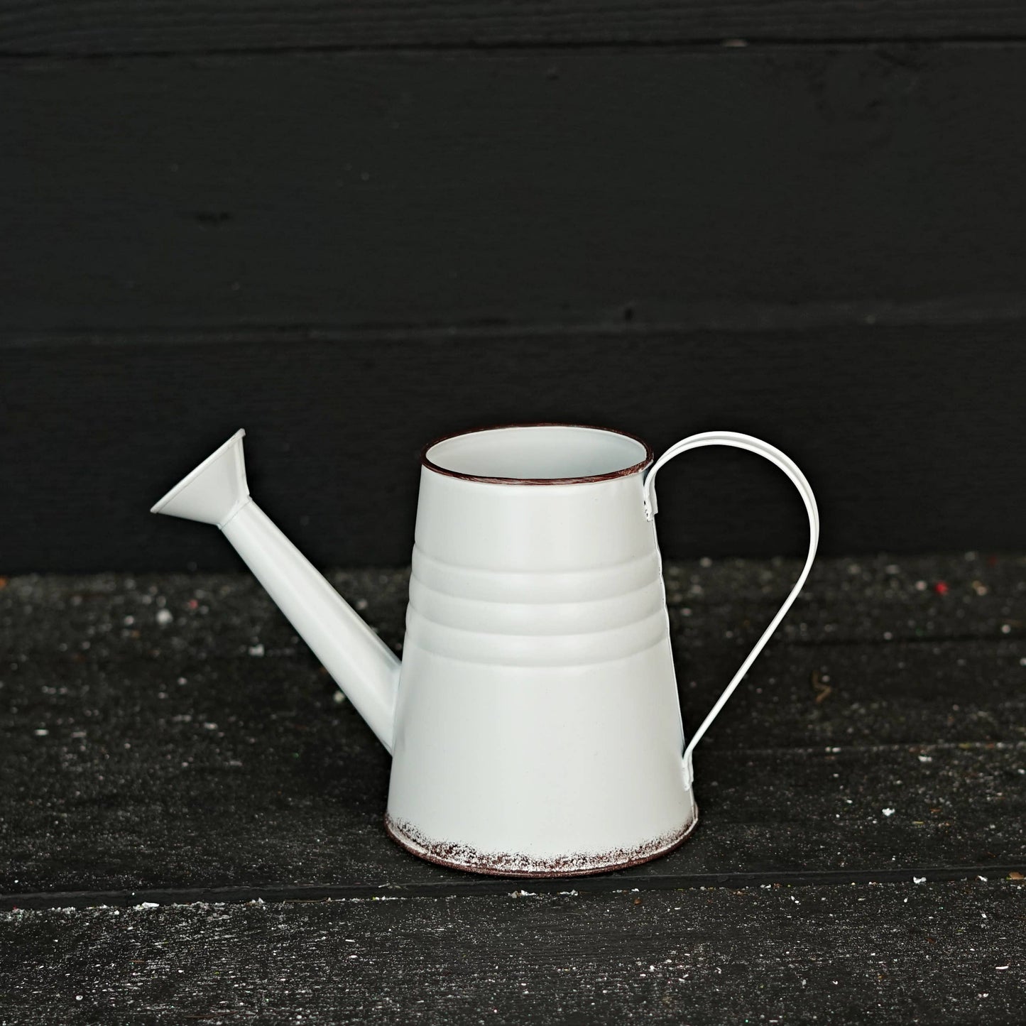 Antique White Metal Water Can-11W x 6.5H