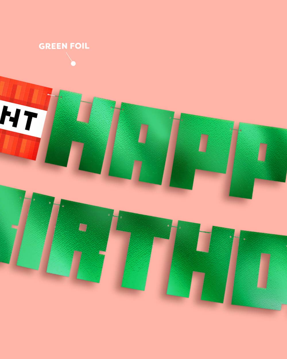 Pixel Minecraft Birthday Banner