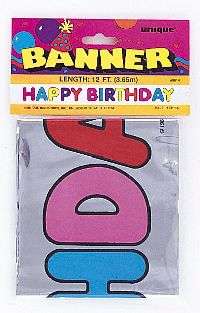 Foil Happy Birthday Banner 12ft