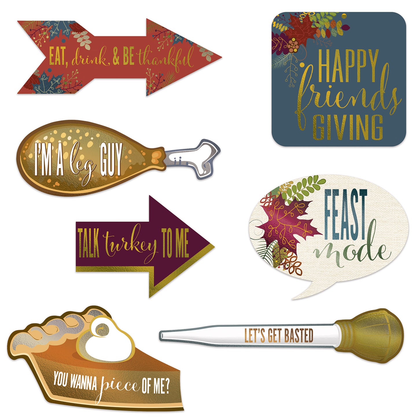 Foil Friendsgiving Photo Fun Signs 7ct