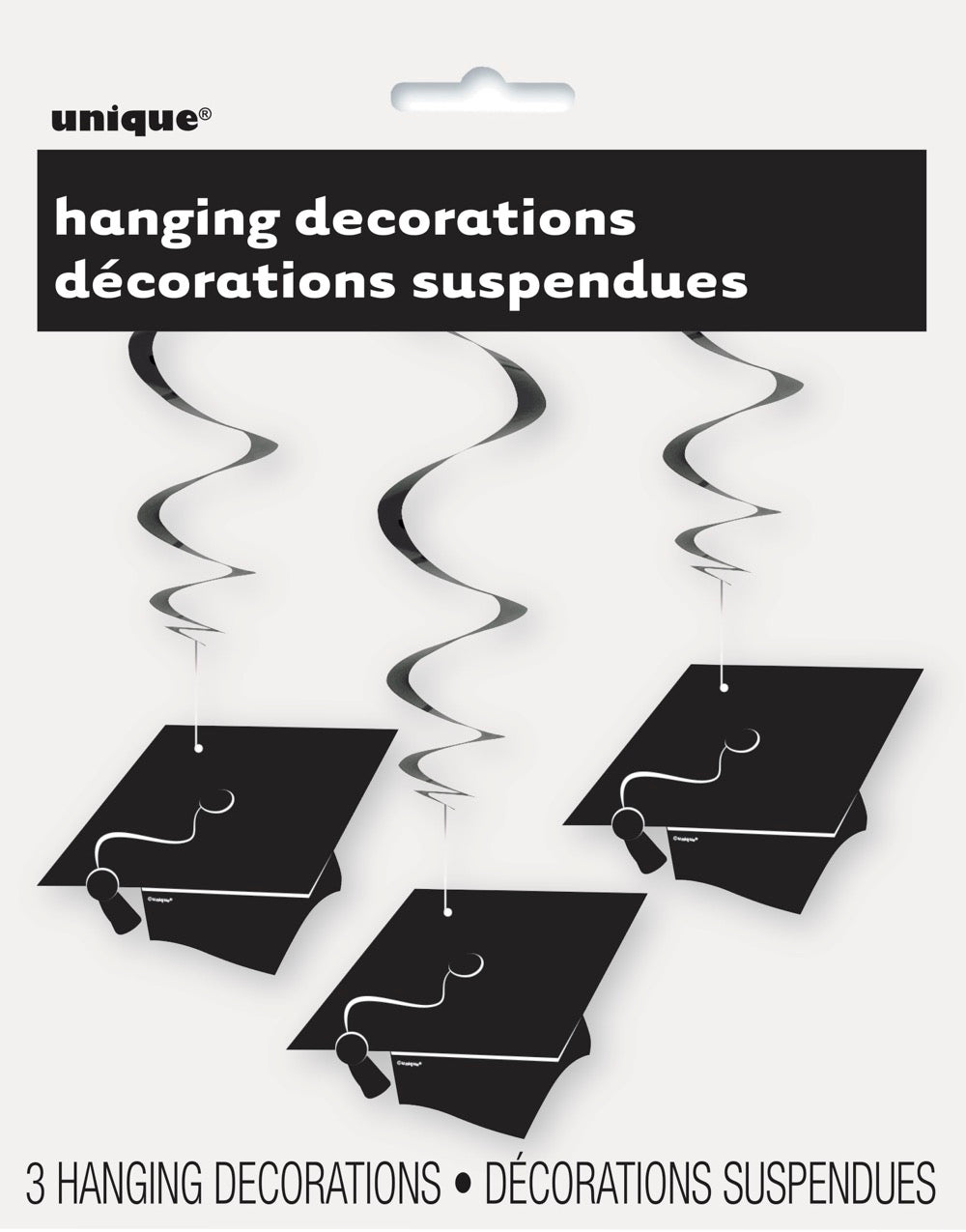 Grad Caps Swirl Decorations 3ct