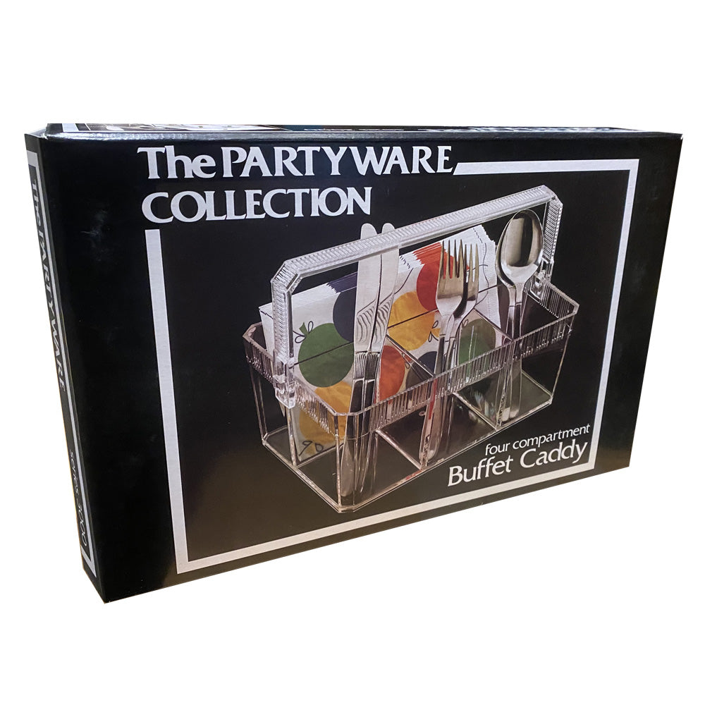 Clear Plastic Cutlery Caddy w/ Handle