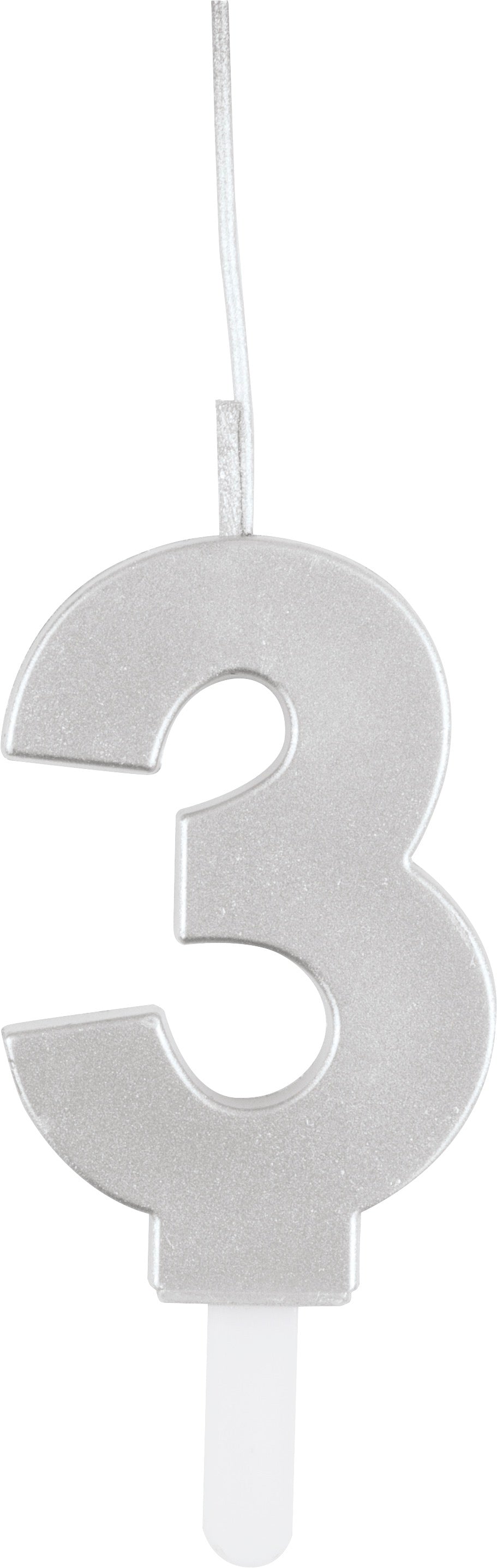 Silver Number Sparkler-Topped Birthday Candle