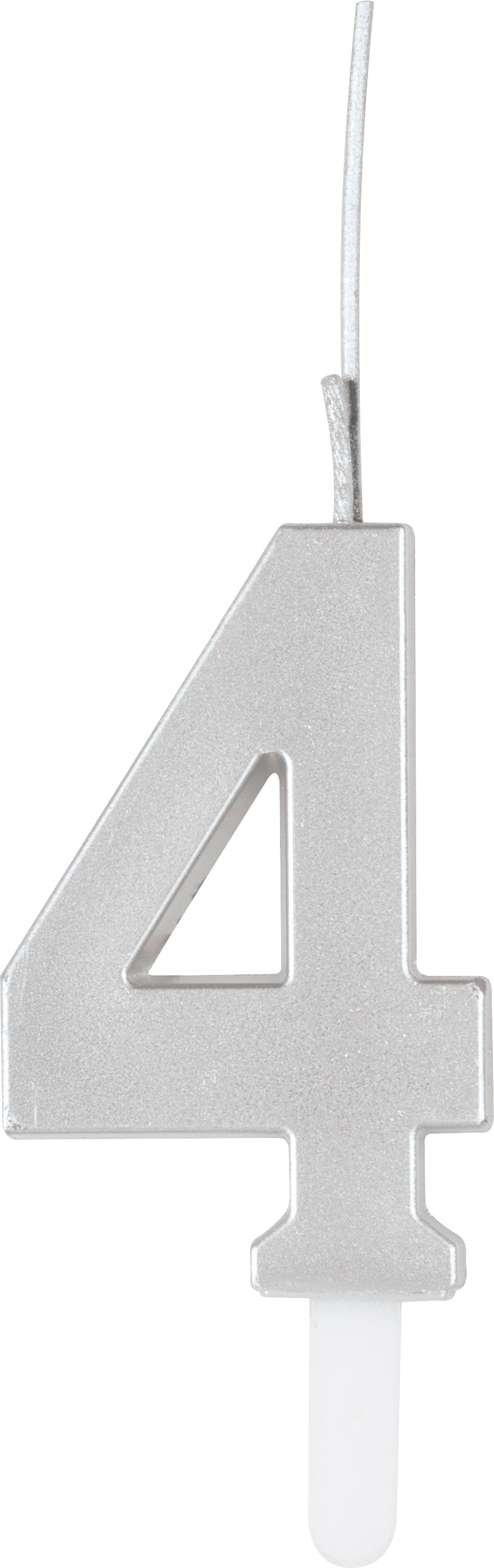 Silver Number Sparkler-Topped Birthday Candle