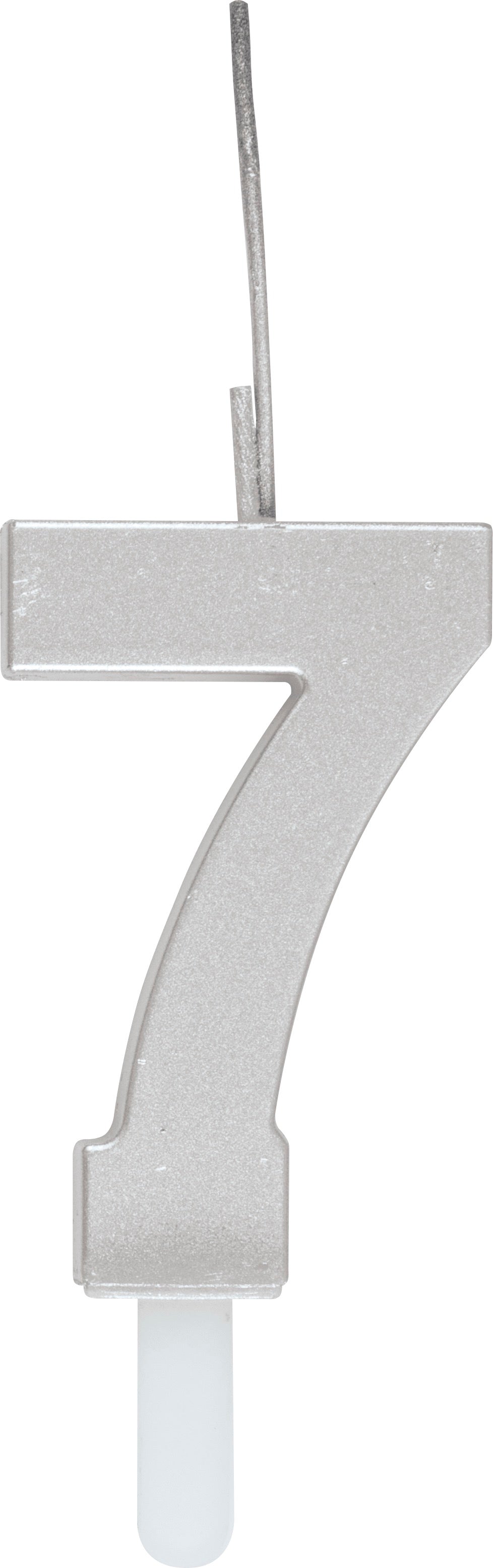 Silver Number Sparkler-Topped Birthday Candle