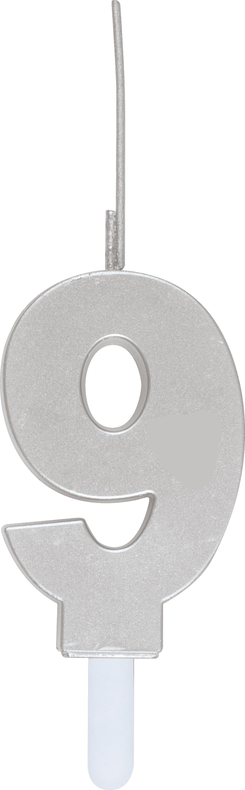 Silver Number Sparkler-Topped Birthday Candle