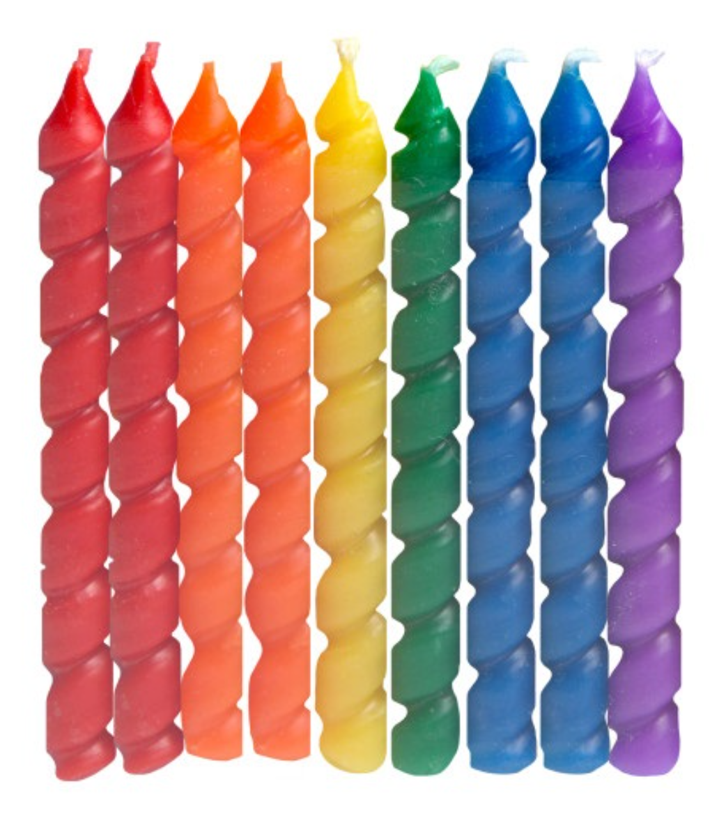 Rainbow Spiral Birthday Candles 10ct