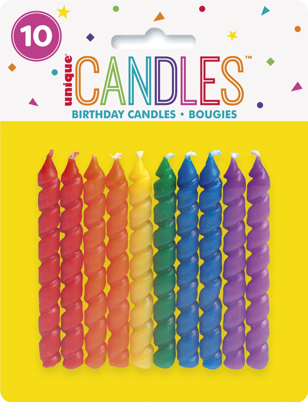 Rainbow Spiral Birthday Candles 10ct