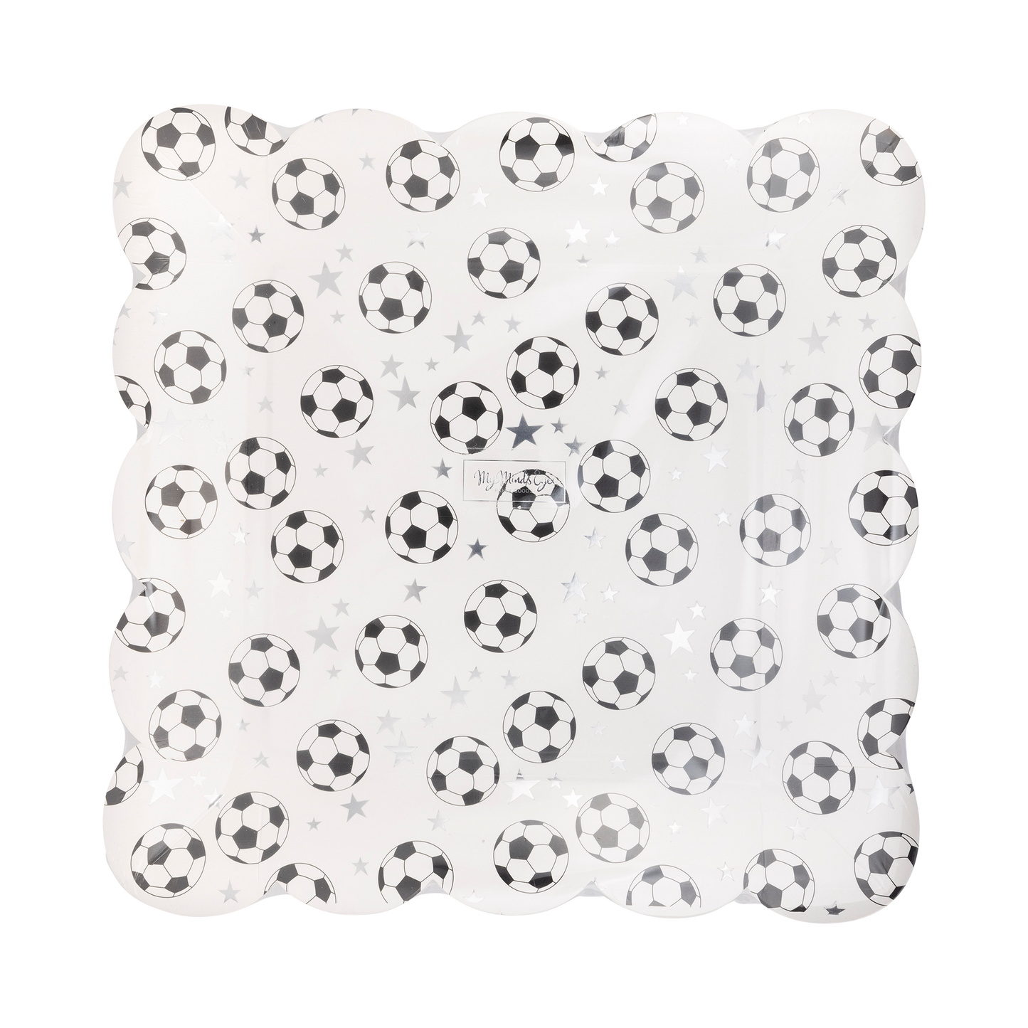 Scattered Soccer Ball 10in Plates 8ct