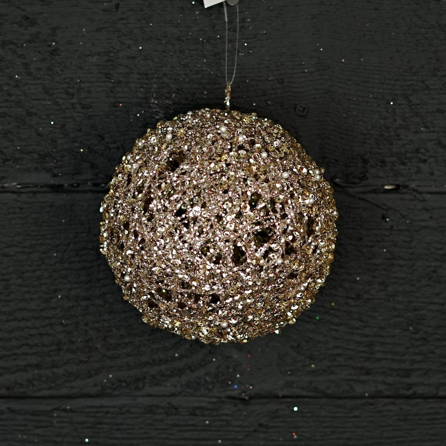 Metalic Glittered Ball-Champaign gold