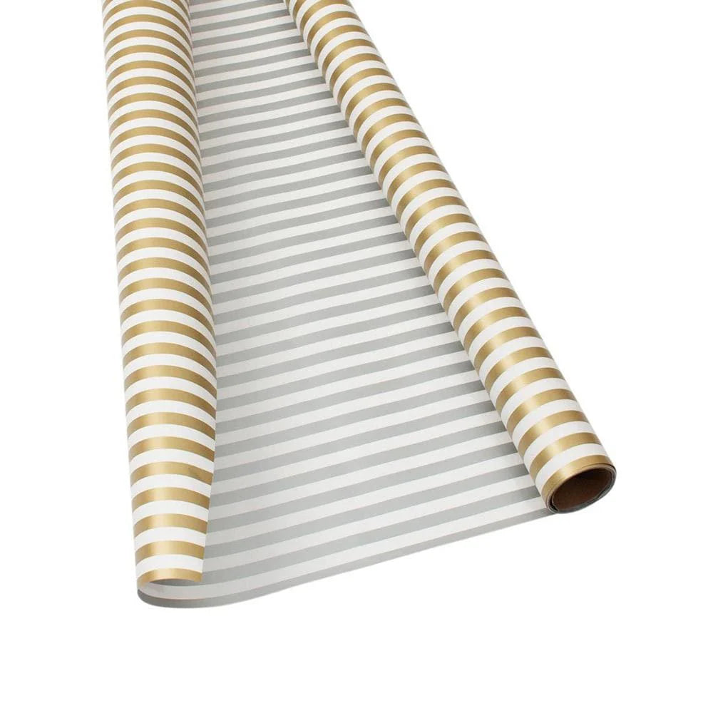 Roll Wrap - Club Stripe Gold/Silver Reversible 30”x8’