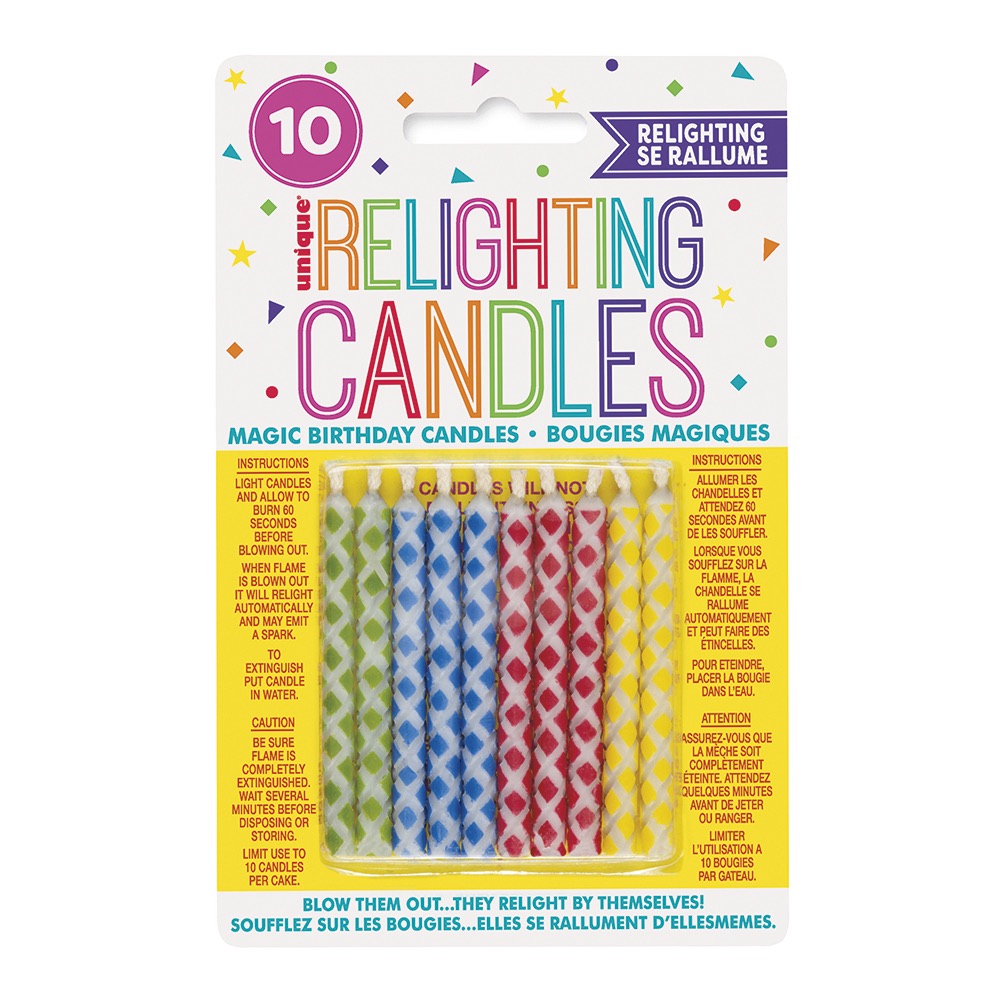 Diamond Dot Magic Re-Lite Birthday Candle 10ct