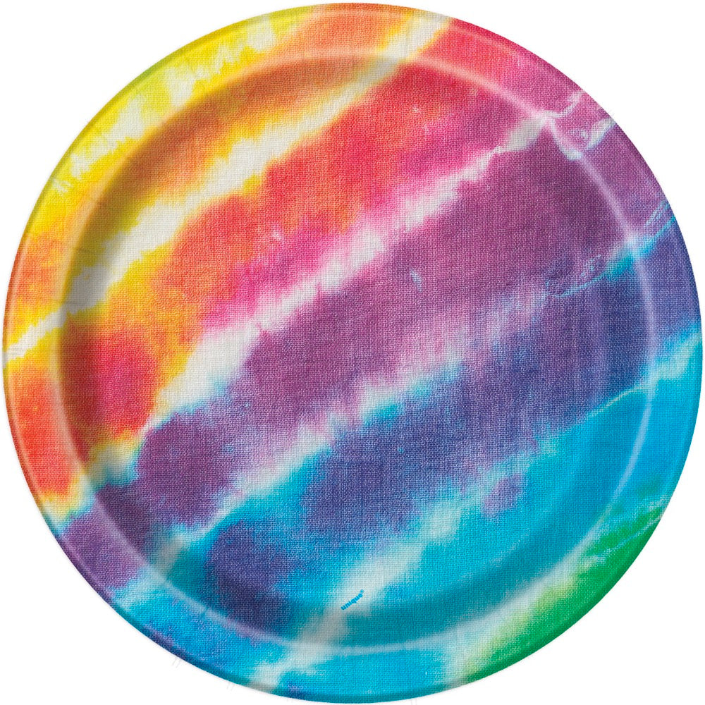Tie Dye Round 9in Dinner Plates 8ct