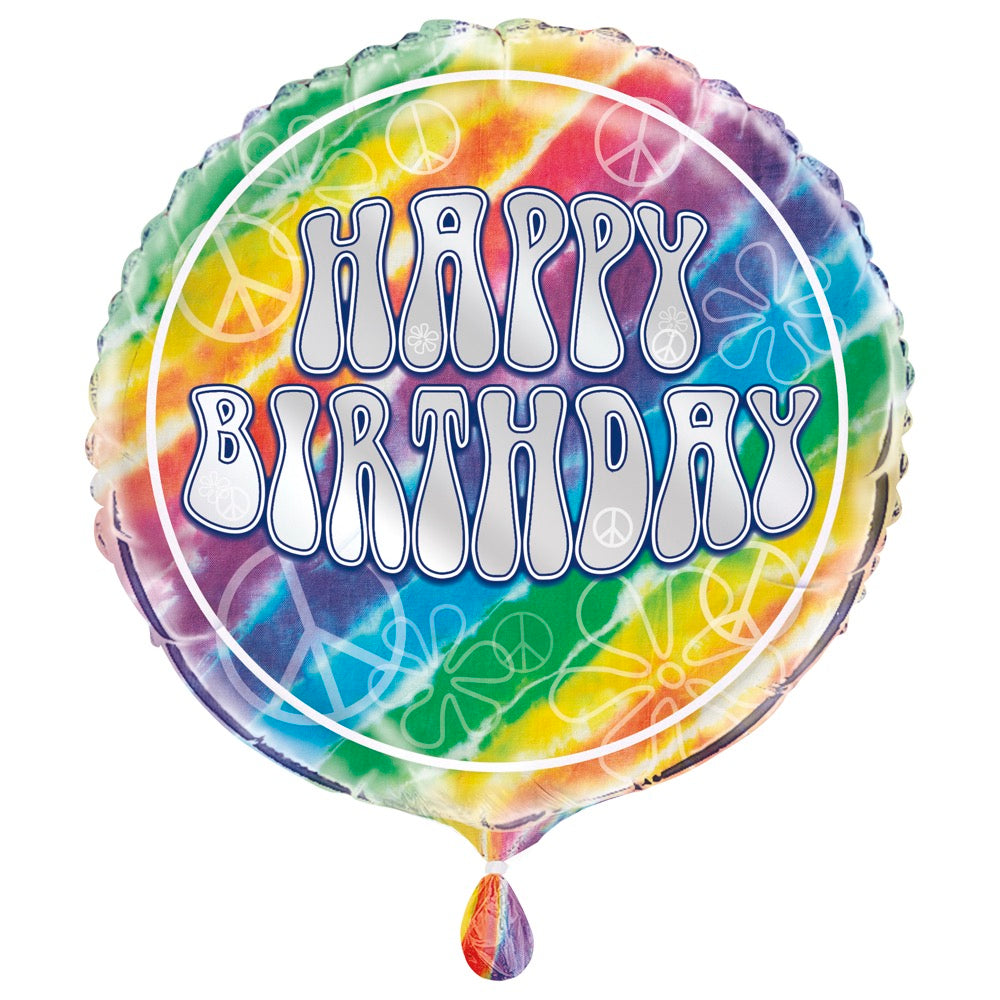 Tie Dye 18in Mylar Balloon