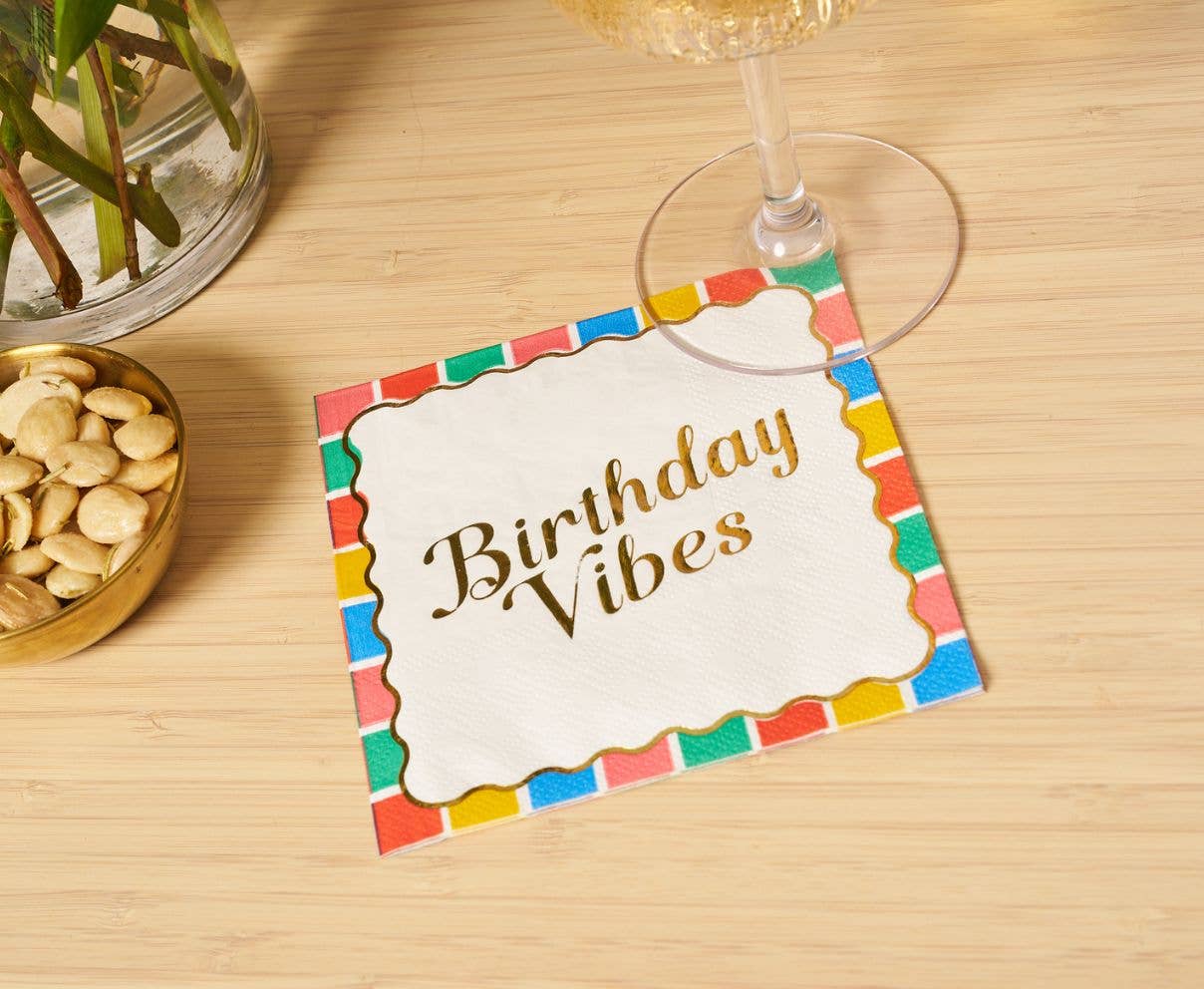 'Birthday Vibes' Cocktail Napkins 26ct