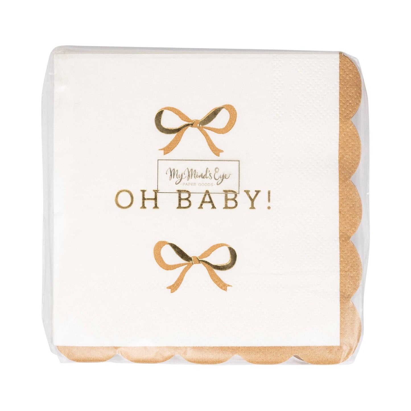 Oh Baby Gold and Tan Cocktail Napkins 18ct