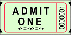 Admit One Ticket Roll - 2000 Tickets