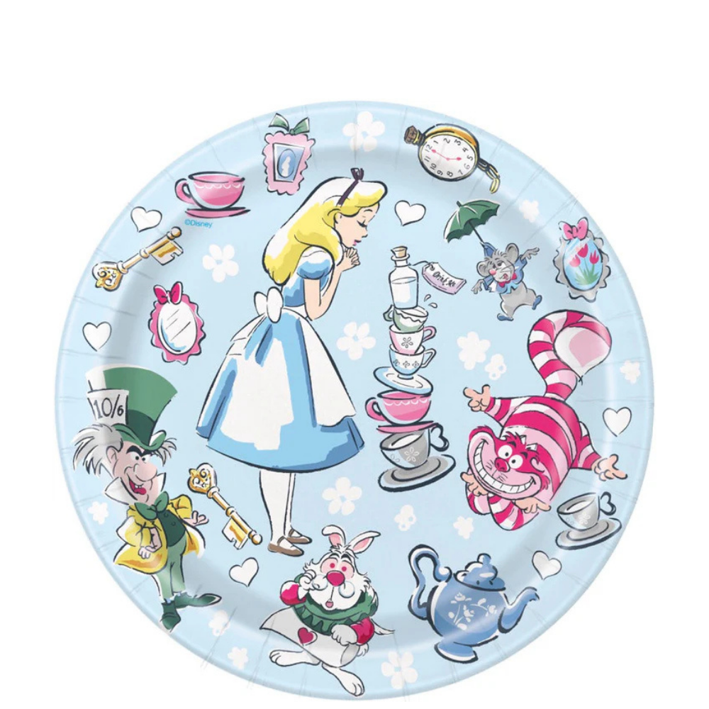 Alice In Wonderland 7in Plates 8ct