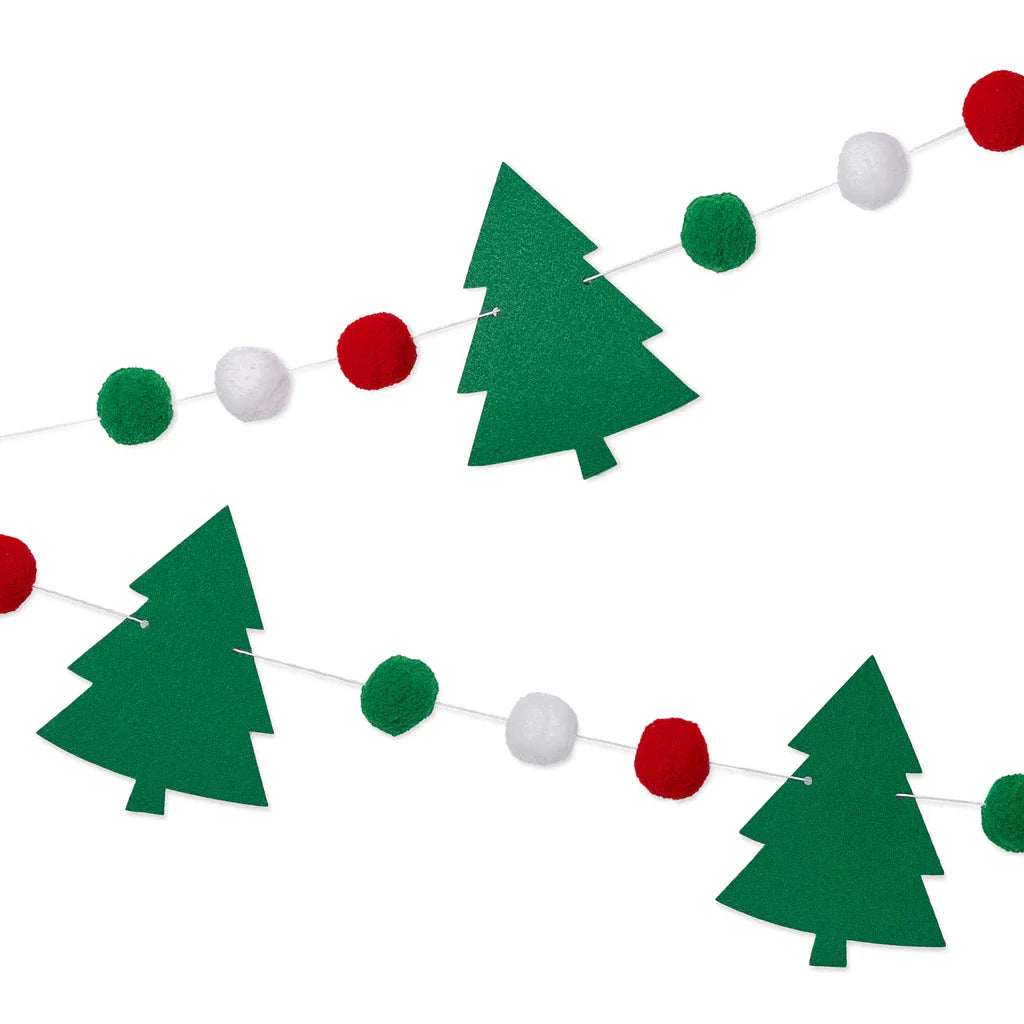Christmas Tree and Pom Pom Garland 5.2ft