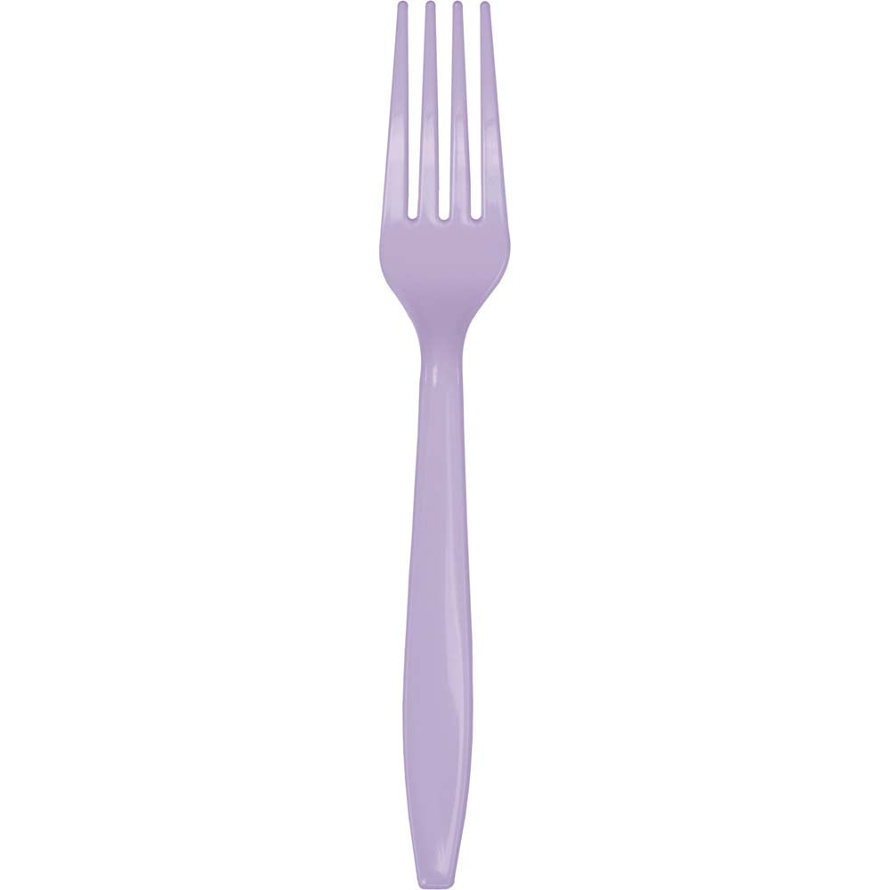 Lavender Plastic Forks 24ct