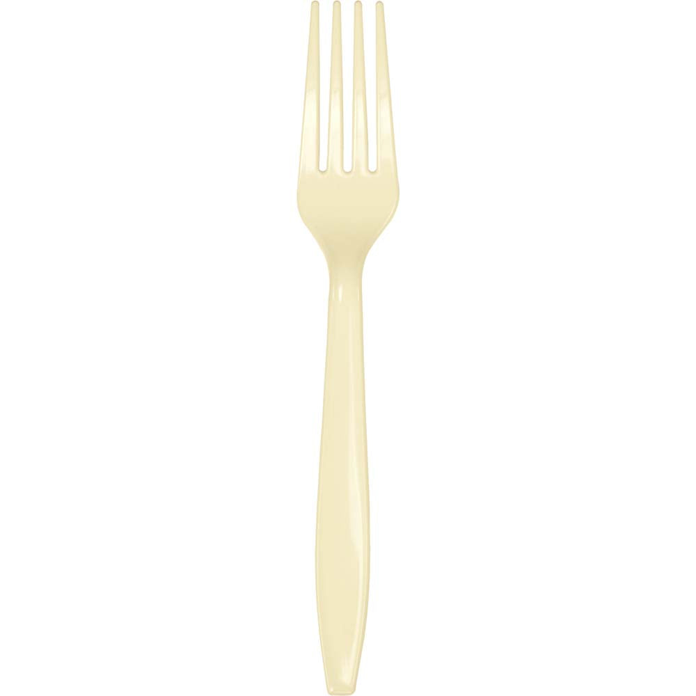 Vanilla Creme Plastic Forks 24ct