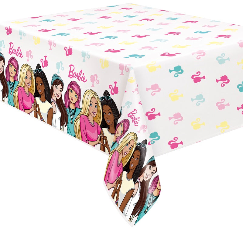 Barbie Plastic Table Cover 54in x 84in