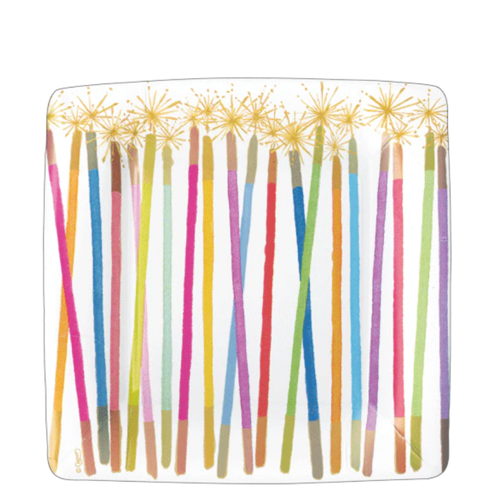 Birthday Candles Tableware Dessert Plates 8ct