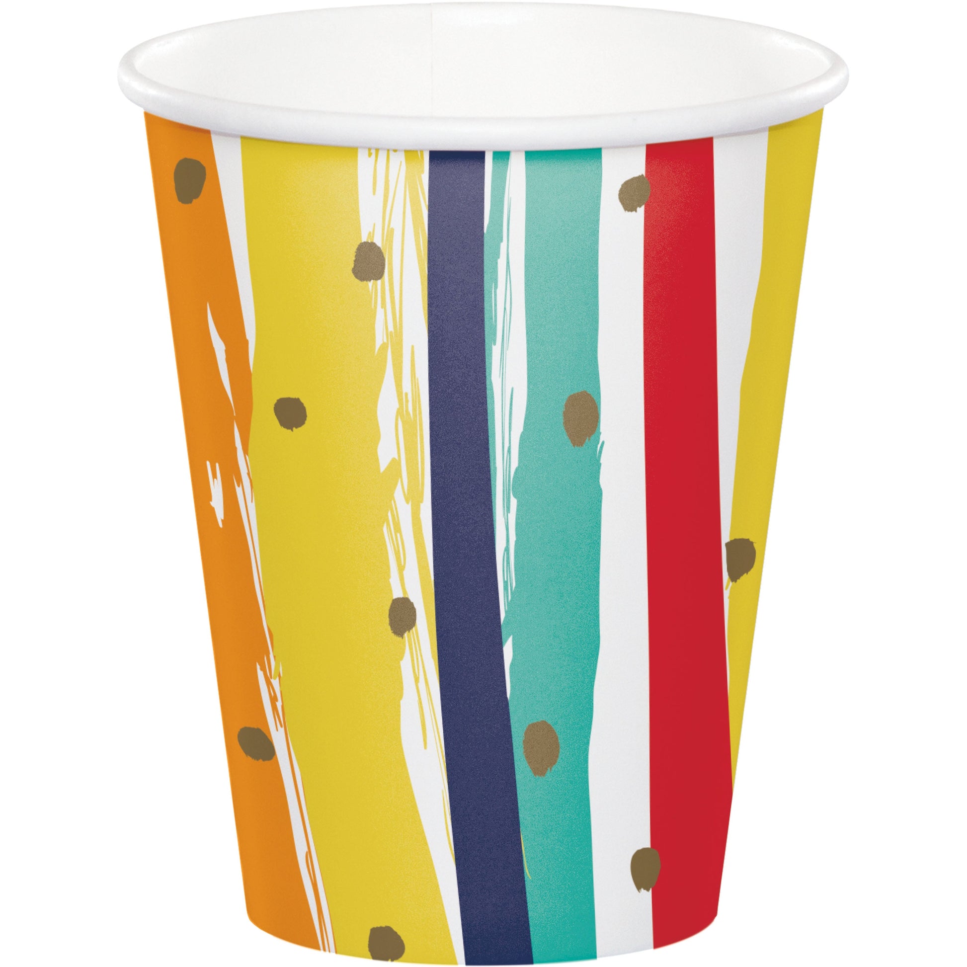 Birthday Stripes 9oz Paper Cups