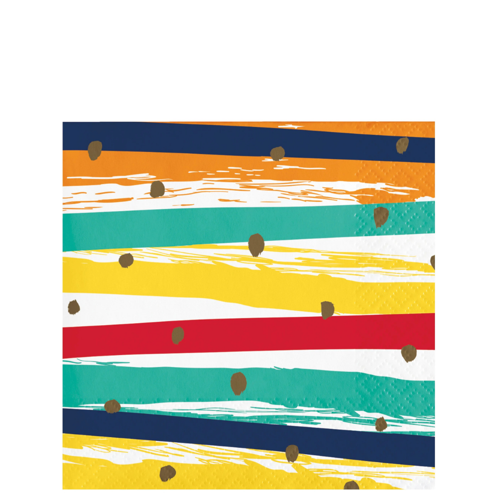Birthday Stripes Beverage Napkins 16ct