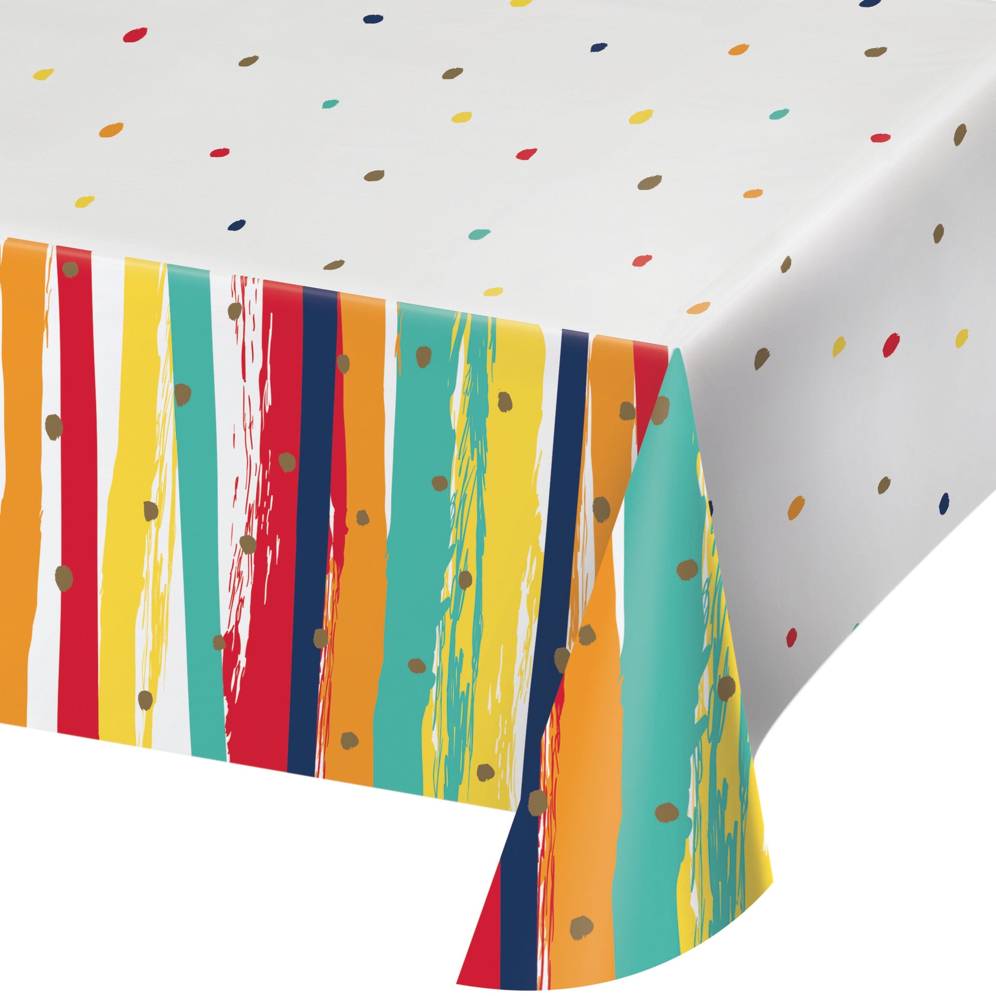 Birthday Stripes Paper Table Cover 54in x 102in