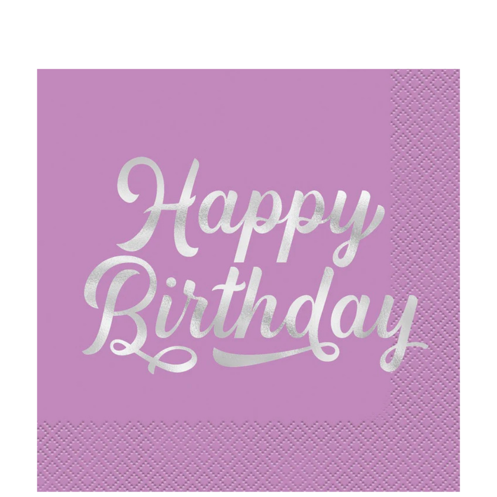 Bold Birthday Foil Lunch Napkins 16ct