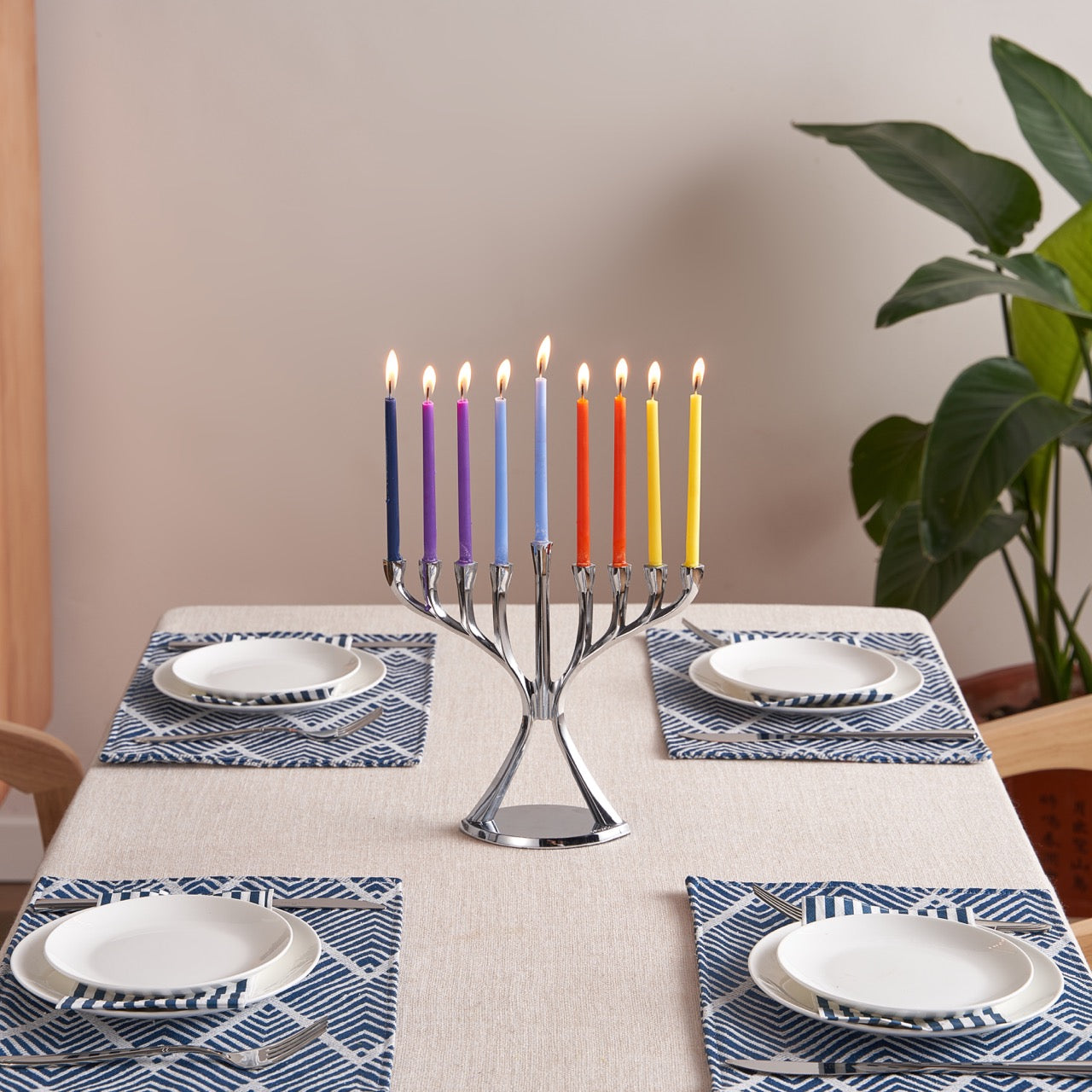 Deluxe Chanukah Candles - Assorted Colors 45ct
