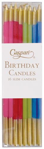 Birthday Slims Candles 6in - Mixed Brights