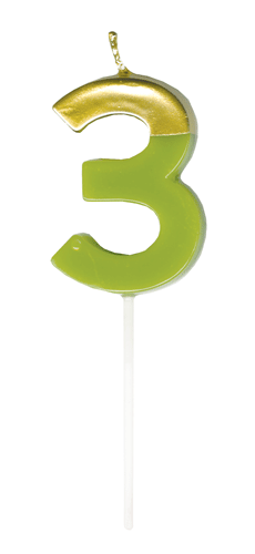 Number Candle Gold Dipped