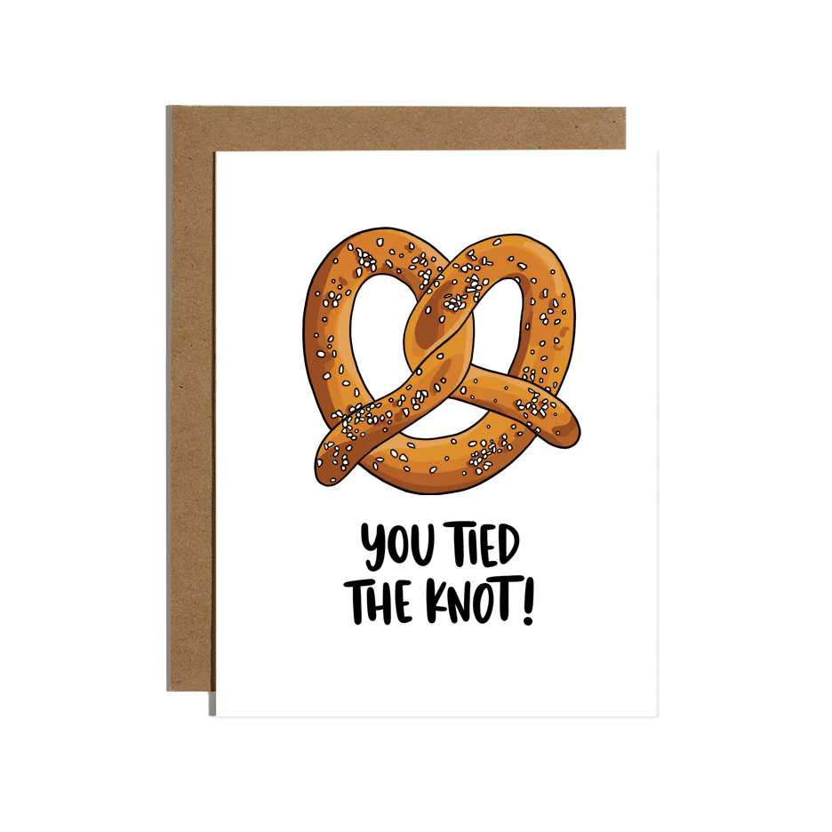 Tied The Knot Pretzel Wedding Card