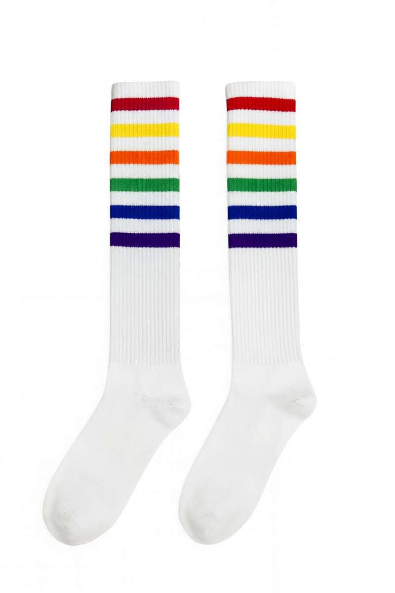 Rainbow Knee High Striped Socks
