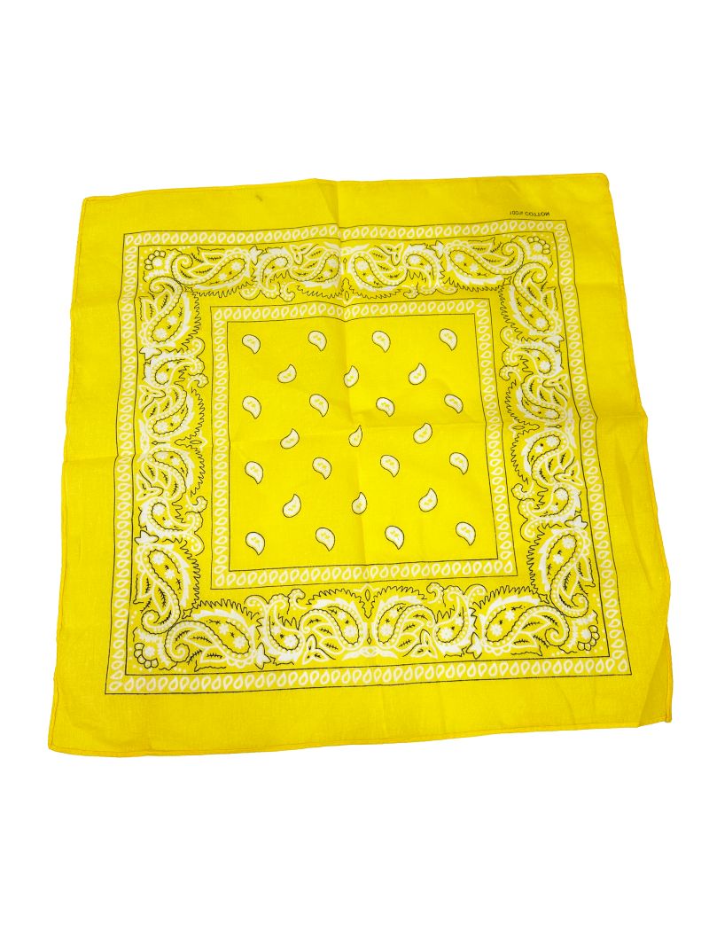 Yellow Paisley Bandana 20x20in