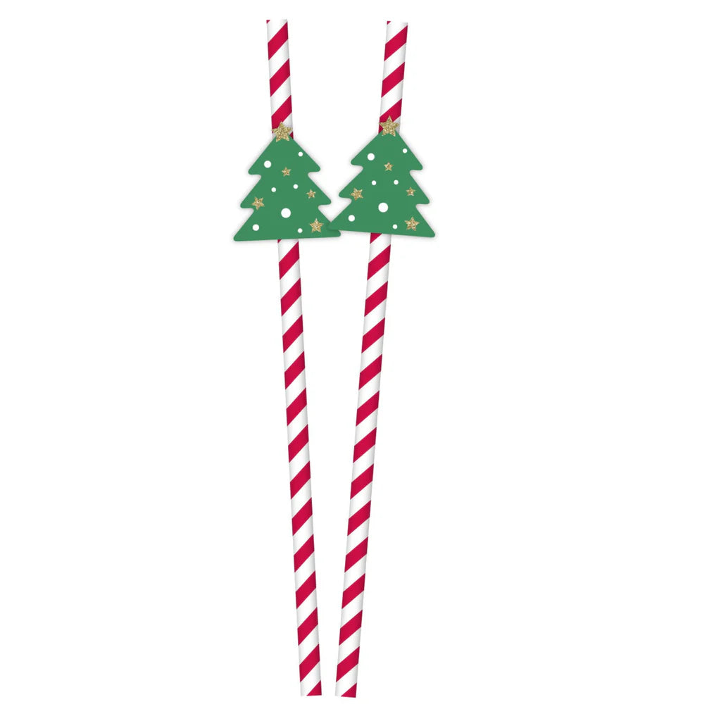 Christmas Tree Paper Straws 6ct